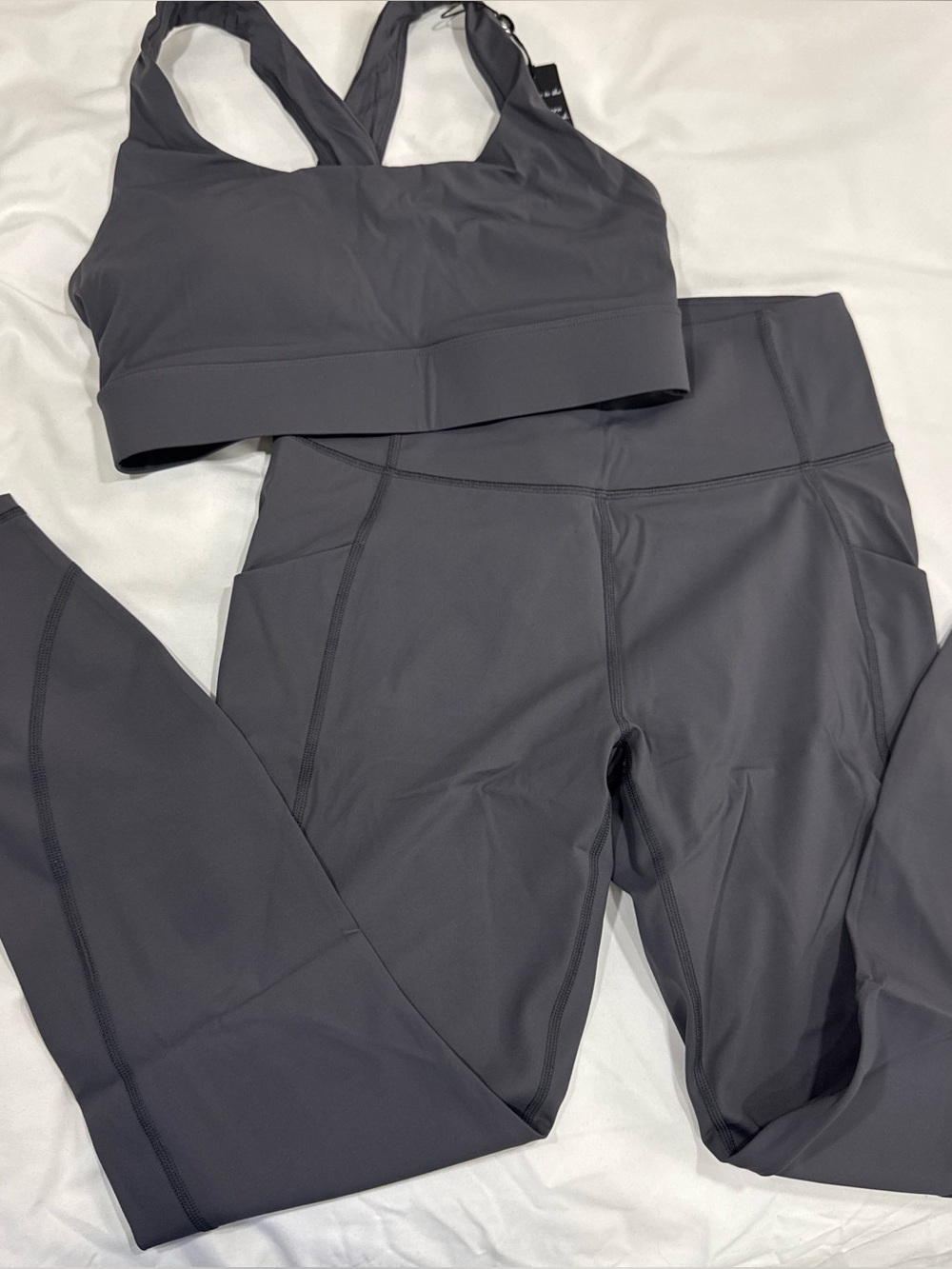 Greyson Clothier Charcoal Gray Sports Bra & Leggings Set
